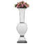 Vase de sol décoratif en forme de trompette, clous argentés, motif perle blanche, 40 po, décoration de mariage, grand vase
