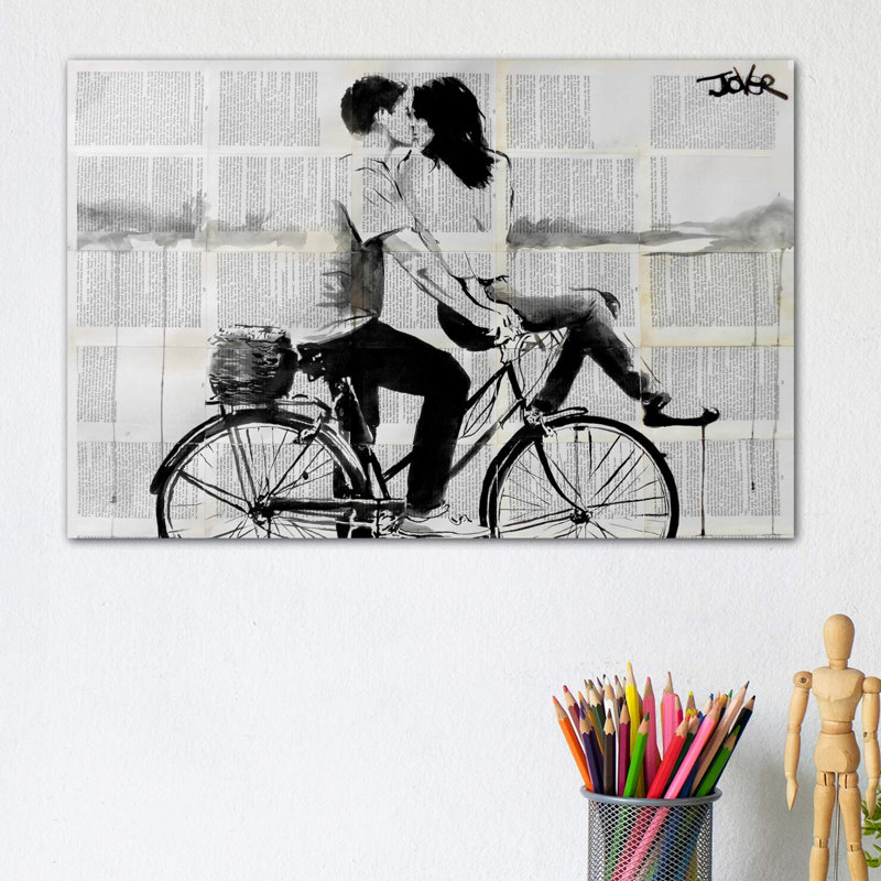 Love Ride by Loui Jover - Wrapped Canvas Painting, 20.32 cm H x 30.48 cm W