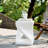 Outdoor White Marble Modern Twisted-Base Terrazzo-Speckled All-Weather MGO Side Table – Indoor End Table For Home/ Office & Patio Decor