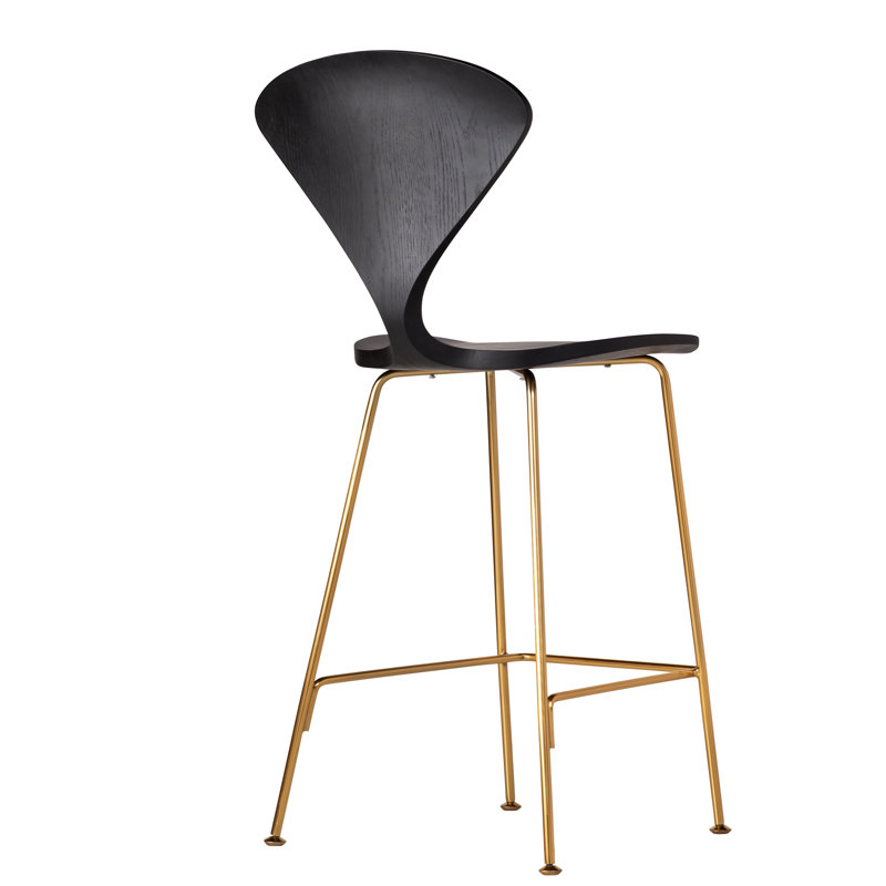 Sibyl Counter Stool with Metal Frame, Black