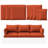 Outdoor 8-Piece 4" Replacement Cushion Set – 3 Seat Cushions, 3 Backrests, 2 Corner Cushions – Cushion Set Only-210958694