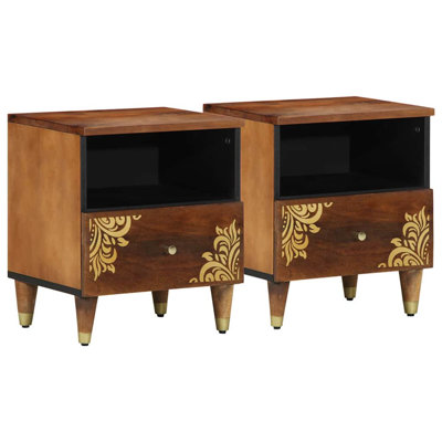 40 cm W Solid Wood Bedside Table