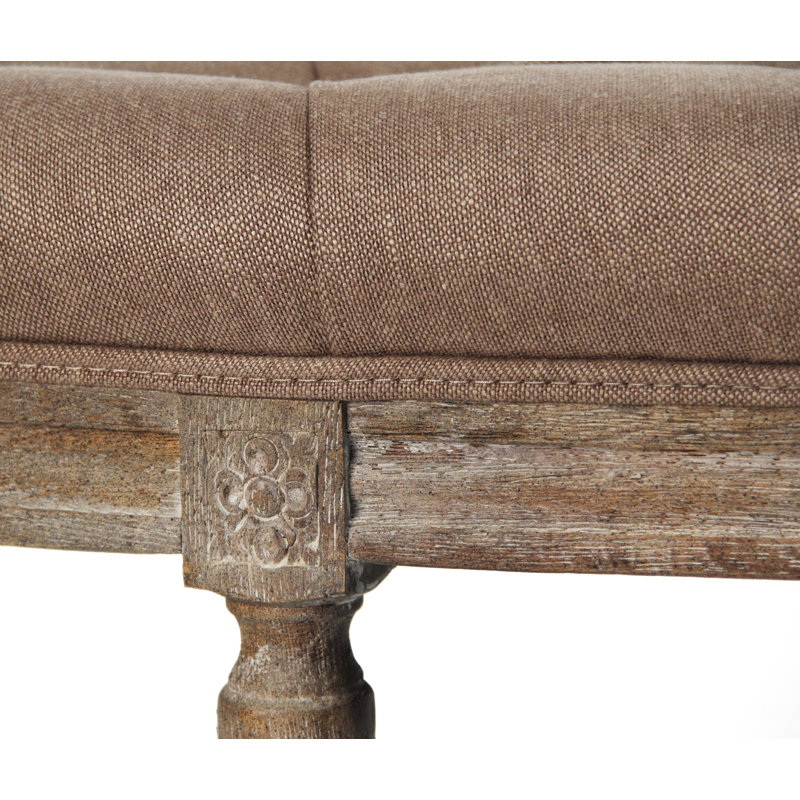 Louis Upholstered Bench, Copper