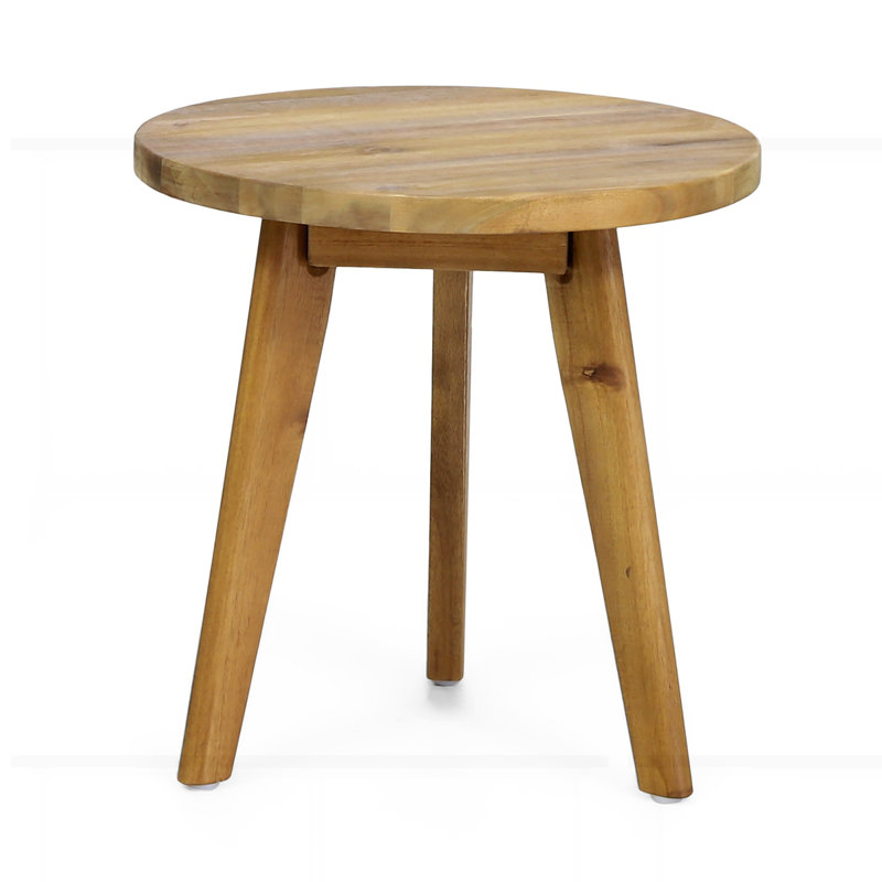 Farmhouse Stylish Outdoor Patio Side Table, Natural Stained, Natural Stained