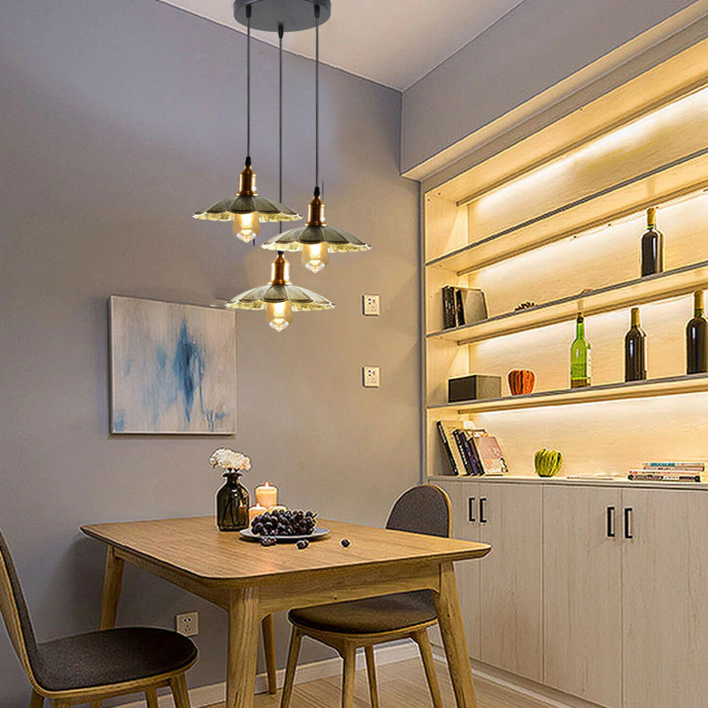 Gary 3 - Light Black Cluster Pendant, Brushed Brass