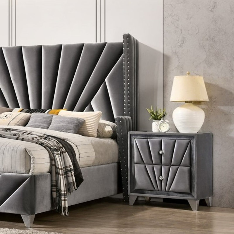 Table de chevet Modern Elegance, Gris
