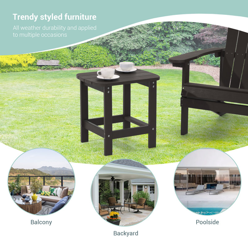 Table d'appoint d'extérieur, table basse Adirondack, Brun