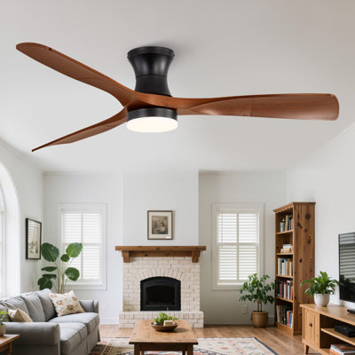 Ventilateur de plafond encastré à 3 pales de 52 po avec lumière DEL et télécommande Cissline