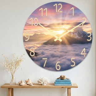 Landscape & Nature Sunrise Over Mountain Clouds Sky Landscape Ultra Clear Glass Wall
