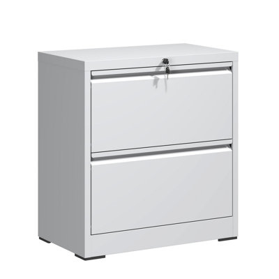 Office Storage Cabinet, Horizontal File Cabinet With Lock, Metal Lateral Filing Cabinet With 2 Drawers For Home Office, Lateral Filing Cabinet For Storage
