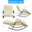 Chaise berçante inclinable réglable avec poche latérale beige-130675531