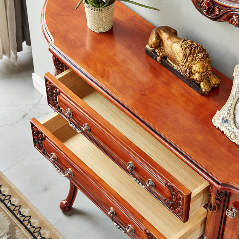 Console de style européen en bois massif., Blanc, H 37 po x l 58,2 po x P 13,7 po