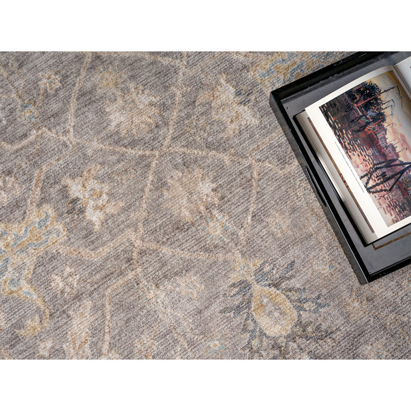 Artisan Power Loomed Wool/Nylon Oriental Area Rug in Gray/Camel/Beige, Rectangle 8' x 10'
