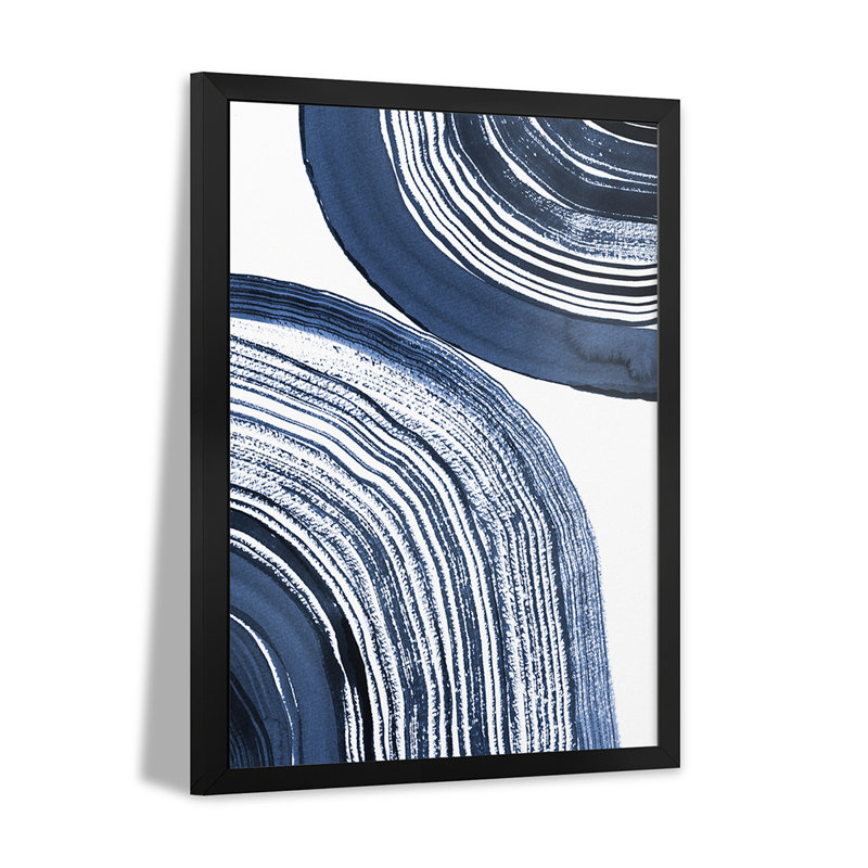 Vagues concentriques bleues - reproduction d'art murale - affiche de galerie, H 24 po x l 16 po