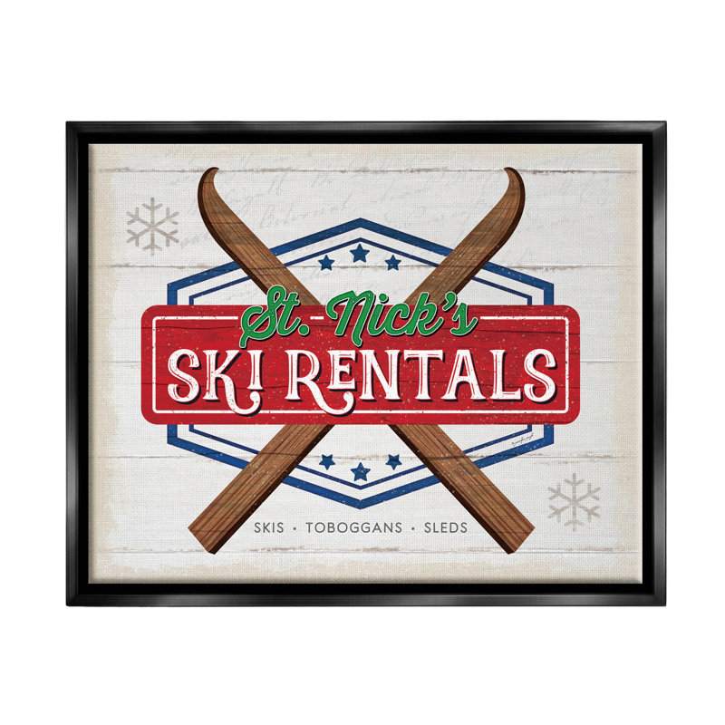 St. Nick's Ski Cars Vintage par Jennifer Pugh - impression sur bois, H 25 po x l 31 po x P 1,7 po
