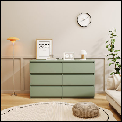 Large 6 Drawers Chest Of Drawer Dressers Table by Ebern Designs