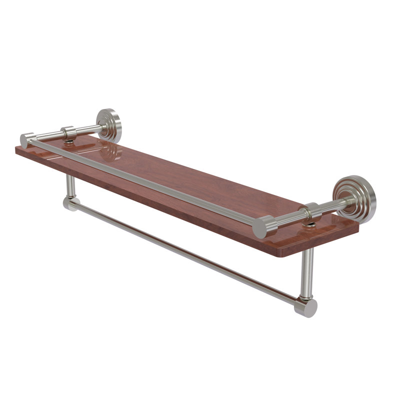 Beresford Bracket Shelf with Towel Bar, Satin Nickel, 5" H x 22" W x 5" D