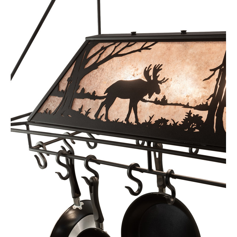 Moose at Lake Handcrafted Hanging Pot Rack