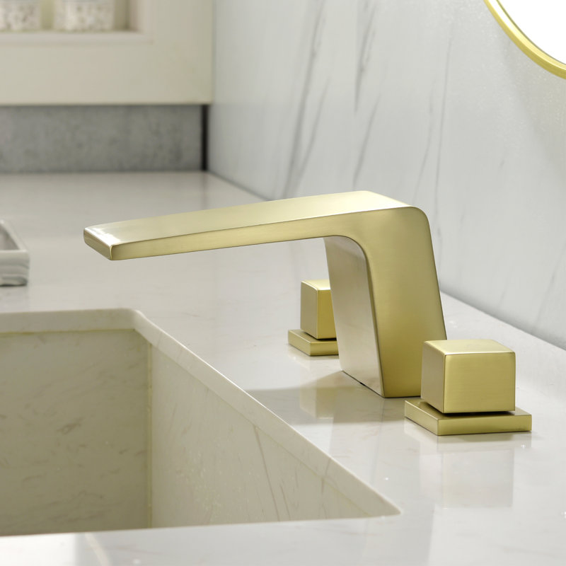 Widespread 2-handle Bathroom Faucet, Brushed Gold
