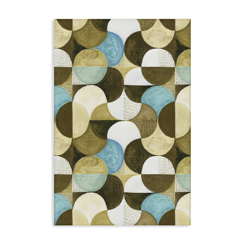 Art mural boho sur toile à motif circulaire par Incado, H 24 po x l 16 po