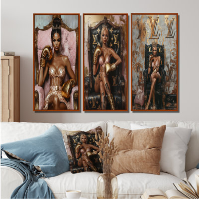 Boxing Boss Woman On Her Throne I - Boss Woman Large Wall Art Collection