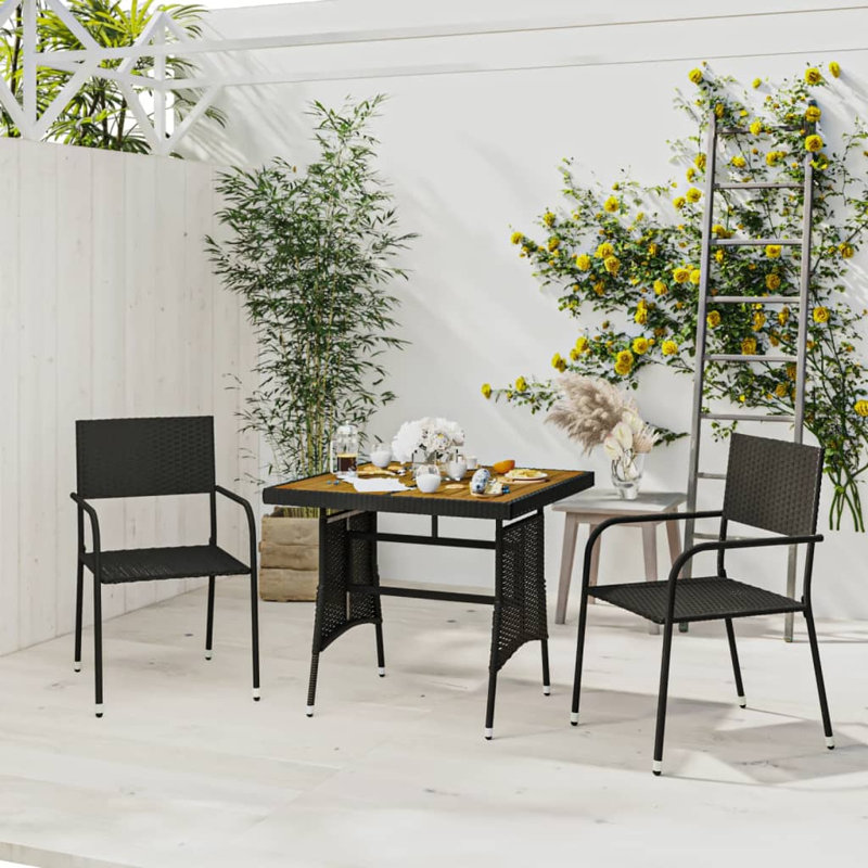 Jarret 2 - Person Acacia Patio Dining Set with Square Table, Grey