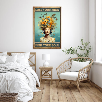 «Woman Music Lose Your Mind», reproduction d'art rectangulaire sur toile tendue sur toile tendue