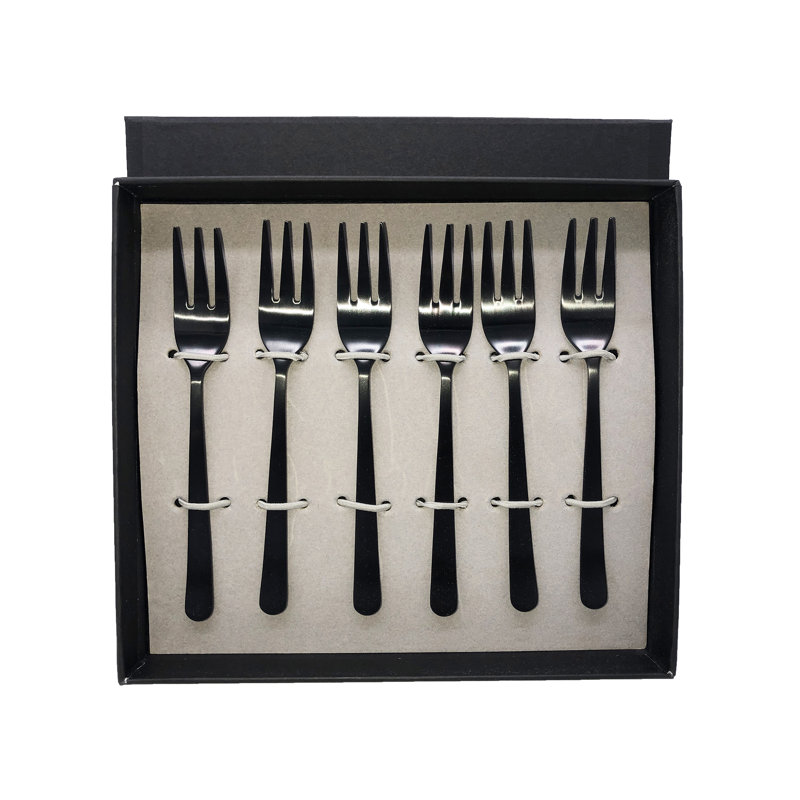 Stainless Steel Salad / Dessert Fork, Black