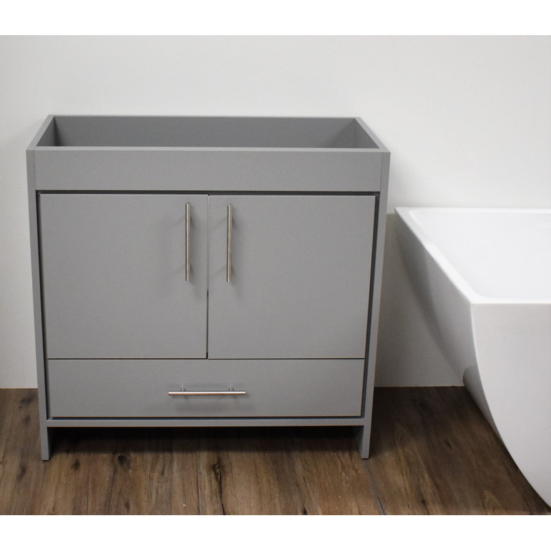 Rio 35.37" Free-Standing Single Bathroom Vanity Base Only, Gray