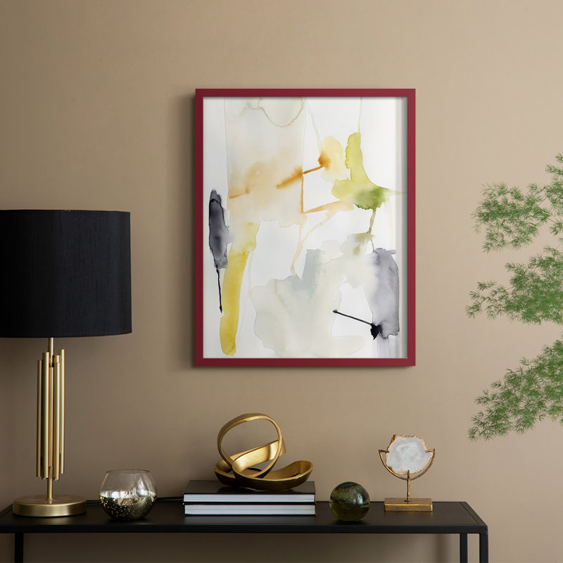 «Spanning Connections I», reproduction encadrée - bois massif, Rouge, H 15 po x l 12 po
