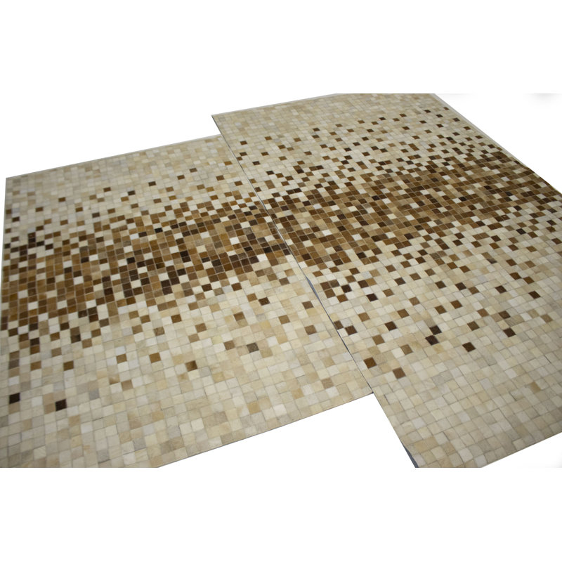 Performance Cowhide Geometric Indoor Rug, Rectangle 4' x 6'