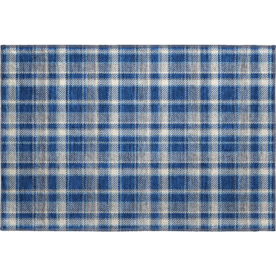 Tapis bleu marine Cerrito AMF563 lavable à la machine de qualité supérieure