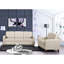 Fauteuil d'appoint capitonné à garniture passepoilée et à passepoil, canapé simple en tissu de polyester pour le salon