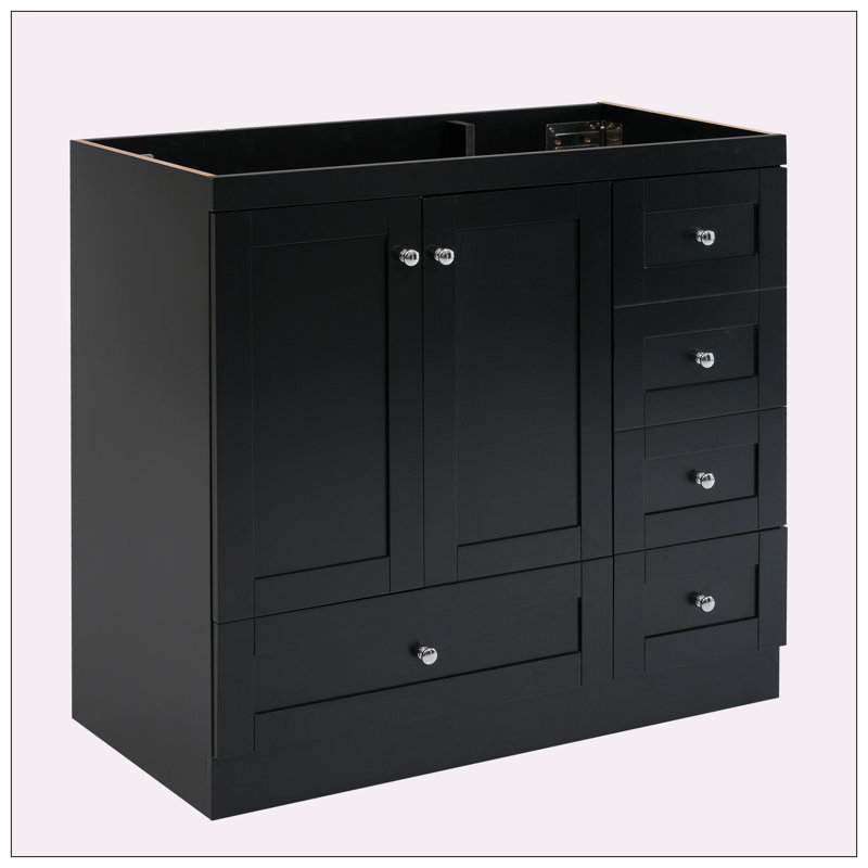 [Cabinet seulement] Meuble-lavabo noir de 36 po (lavabo non inclus)