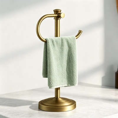 Antique Brass Freestanding Hand Towel Bar Stainless Steel Towel Holder for Bathroom Vanity Countertop Towel Rack