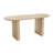 70.8" W Natural Solid Oak Dining Table with Fluted Pedestals