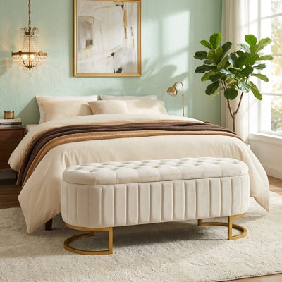 Banc de rangement avec repose-pieds Velvet
