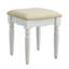 Coiffeuse 1 pièce avec tabouret, style transitionnel, fini blanc, miroir à 3 faces, bois massif, tiroirs de rangement décoratifs avec poignées boutons