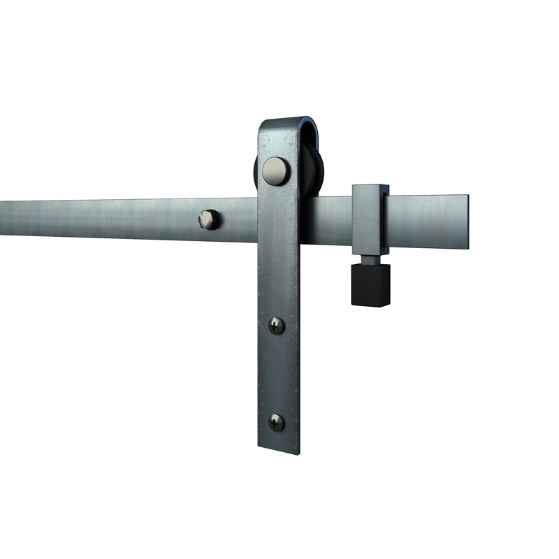 Mini ensemble de quincaillerie de porte de grange simple standard, Acier mat, 60 po