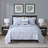 Madison Park Signature Blue Reversible Matelasse 4-Piece Full/Queen Quilt Set with Throw Pillow-87223275