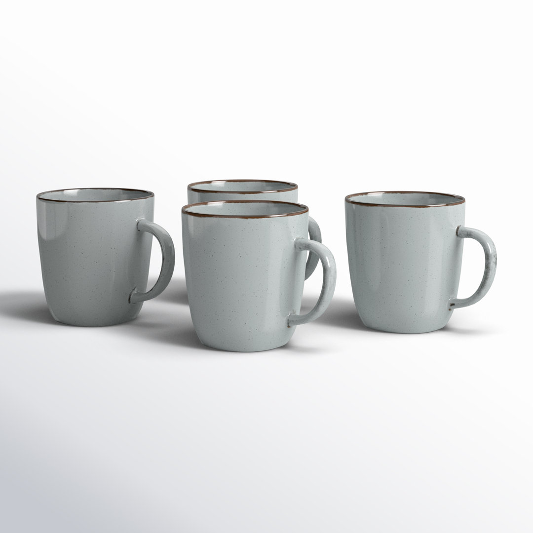 Leny 13oz Square Stoneware Coffee Mug (Set of 4) Joss & Main 