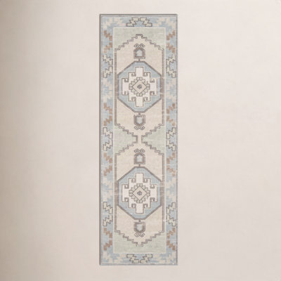 Fletcher Light Blue Beige Oriental Rug
