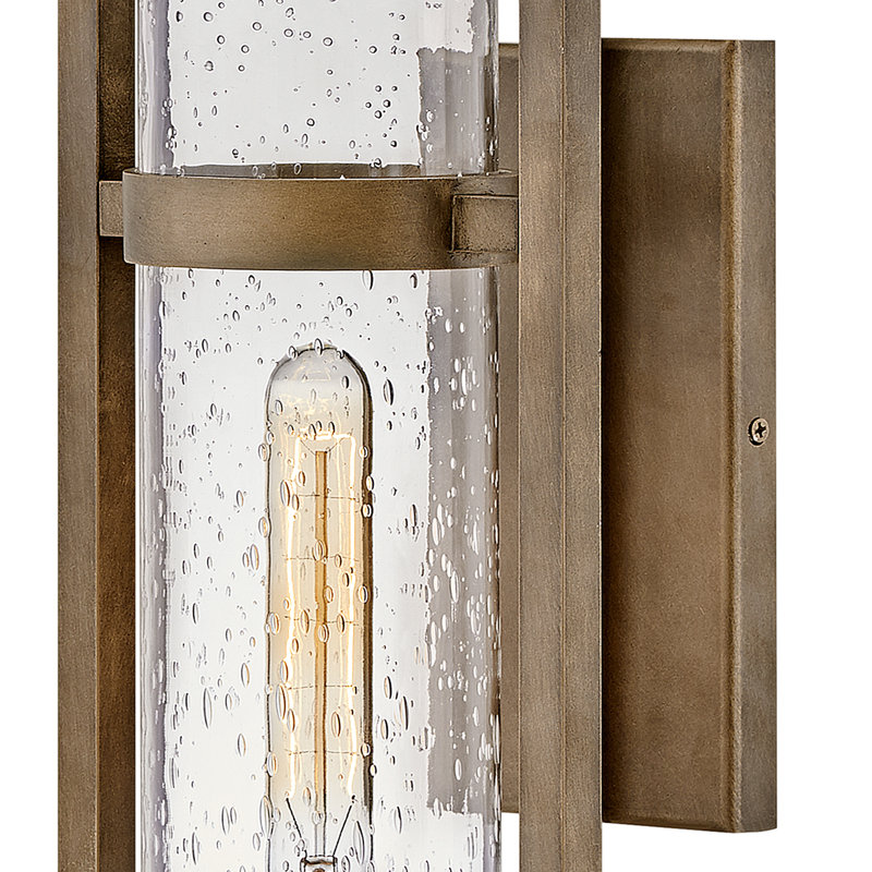 Cordillera Seeded Glass Outdoor Wall Lantern, 20" H x 7.5" W x 7" D, Burnished Bronze