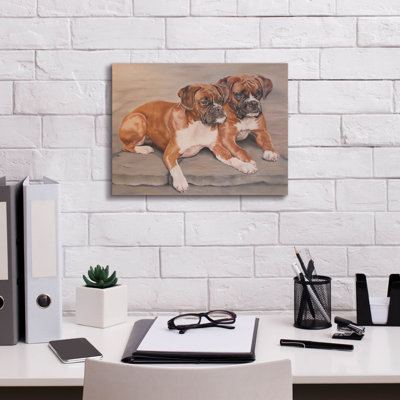 " Two Boxer Dogs " by Janet Pidoux