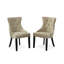 Chaise de salle à manger élégante beige 35 po avec dossier capitonné et rembourrage en mousse-864935551-929435153