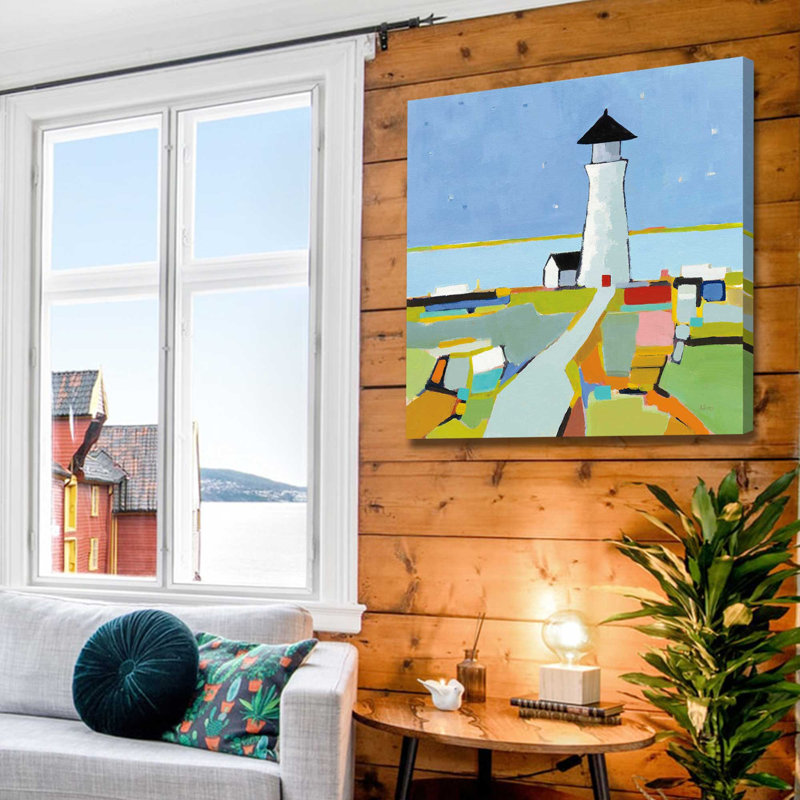 Vers le phare - Peinture, H 28 po x l 28 po x P 1,5 po, Toile tendue