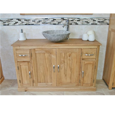 Easley 1230 mm Freestanding Single Vanity with Vessel Stone Basin