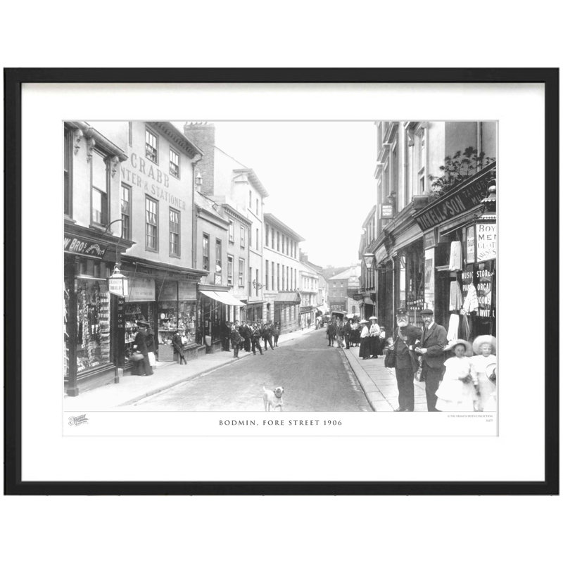Bodmin, Fore Street 1906 - Single Picture Frame Print on Wood, 45cm H x 60cm W x 2.3cm D