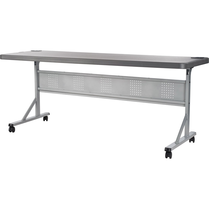 Training Rectangle Flip Top Training Table with Casters and Modesty Panel and Cable Management, 29.5" H x 60" L x 24" W