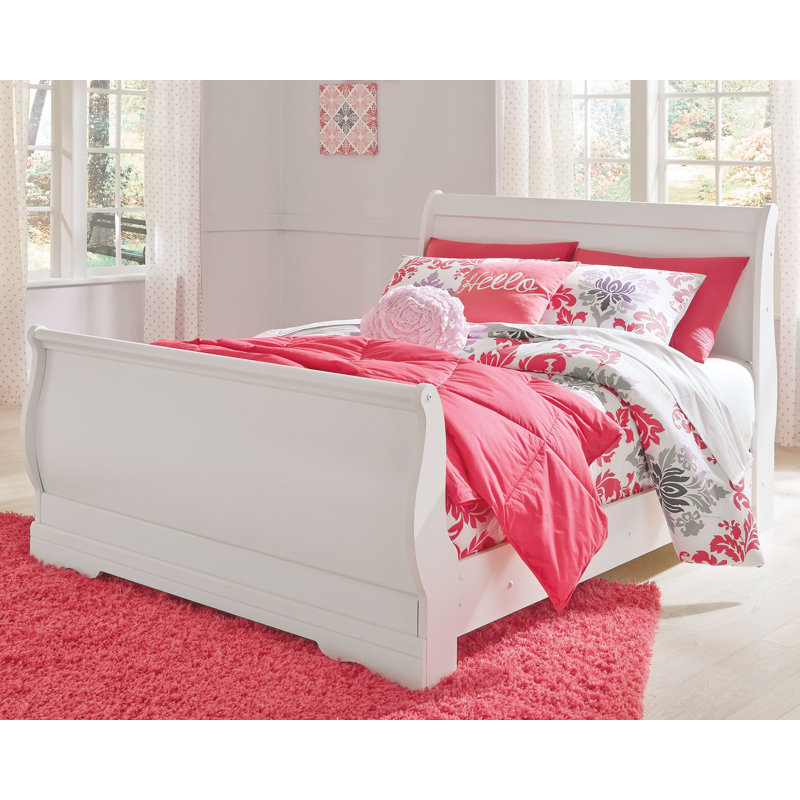 Lit-bateau Gambrill Anarasia, Lit double, Blanc